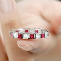 Laboratorija je stvorila rubin večni prsten sa cirkonom, sterling srebrnom, US 3,00