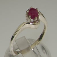 Britanci napravio 14k bijeli zlatni prirodni rubin ženski rubni prsten - veličine opcija - veličine