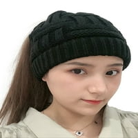 Ženski pleten Ponytail Thermal EarFlap vrećice za vrećicu Zimske tople kape kape