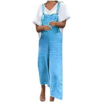 Jyeity Pokloni za učitelje, pune boje pamučne posteljine labave ravne pantalone jednodijelne pantalone