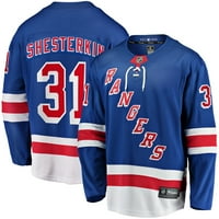 Muški fanatici marke Igor Shesterkin Blue New York Rangers Home Premier Breaway Player Jerseyy