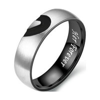 Prstenovi za žene Novo srce breskve, zauvijek je zauvijek Njegova veličina prstena za par 8