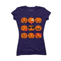 Halloween bundeve emoji juniors ljubičasti grafički tee - dizajn ljudi M