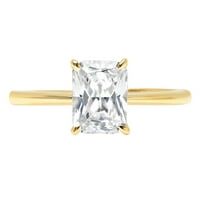 1. CT sjajan blistavo Clear Simulirani dijamant 18k žuti zlatni pasijans prsten sz 3.75