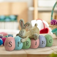 Proljeće Usched Bunny Ornament Lijepe radne površine životinjske figure smola zečje figurice za umjesto