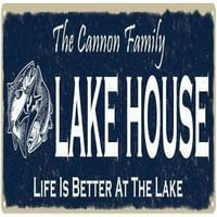 Porodična kuća za jezero Cannon Potpisuje metalni ribolovni kabinski dekor 206180101436