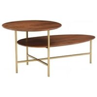 Linan Devyn Dvoslojni stol za drvo i metal u zlatu