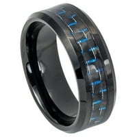 Prilagođeni personalizirani graviranje vjenčanog prstena za prsten za njega i njezina ivica crna IP