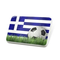 Porcelein Pin Soccer Team zastava Grčka Lapel Značka - Neonblond