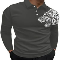 Muški vrhovi bluza za bluzu od vrata dolje polo majica Atletic TEE Party Pulover Style-F 2xl