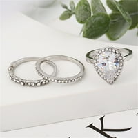 Akrilni prsten set parova Princess Cut Diamond set prstena modnih ženskih angažovanja vjenčanog nakita