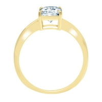 1. CT sjajan blistavo Cleani simulirani dijamant 18k žuti zlatni pasijans prsten sz 10.5