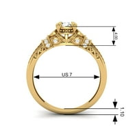 Okrugli smaragd 10k zlatni cvjetni dizajn žena vjenčani prsten