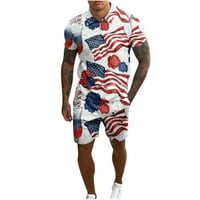 Košulja i kratke hlače za muški kratki rukav 4. jula odijelo od polovine polo majica dva dukserica patriotski