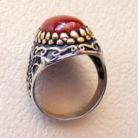 Crveni oni muški prsten, prirodni crveni nakit, nakit, srebrni nakit, srebrni prsten, rođendanski poklon,