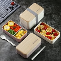 Mikrotalasni ručak Bo Japanese Wood Bento Bo Layer Skladištenje za skladištenje novih