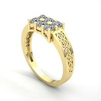 Originalna 1.5CT okrugla rez Dijamantna muška klastera klasična godišnjica Angažova prsten čvrsta 14k