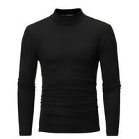 Crne majice za muškarce HHEI_K Muška jesen zimska košulja Tortleneck dugih rukava TOP bluza