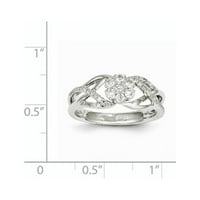 14k bijeli zlatni real dijamantski prsten
