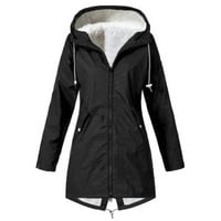 Ženski zimski kaputi Čvrsti plus guste tople s kapuljačom veličine kiše Vjetrootporni kaputi