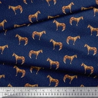 Soimoi plava mahovina Georgette tkanina konja i točka životinjske tiskane tkanine od dvorišta široko