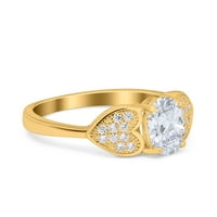 Žuti ton, simulirani kubični cirkonijski veličini - modni srčani prsten za vjenčanje mladenke ovalno