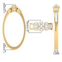 Jednostavan zaručni prsten CT Moissinite za žene, moissan zlatni prsten, 14k bijelo zlato, US 3,50