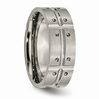Mia Diamonds Titanium brušeni i polirani venčani zaručnički prsten Veličina prstena - 11.5