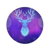Okrugli ručnik za plažu pokrivač animacija portret roganog jelena duh duh pagan putni krug kružni ručnici