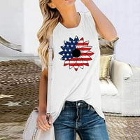 Dabuliu 4. jula Ženska tenka Vrhunska USA za zastave Vintage okrugli vrat na vrhu bez rukava patriotske