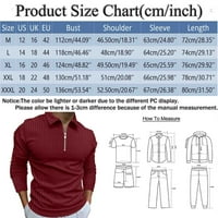 Muška polo majica odvojite remel dugih rukava s prugaste patentne patentne patentne košulje u Comfy