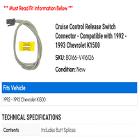 Cruise Control Switch Connector - kompatibilan sa - Chevy K1500