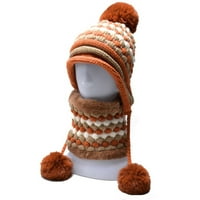 Šeširi unise multi-funkcija zimski patchwork topli zadebljani toplotni šal i šešir smeđi