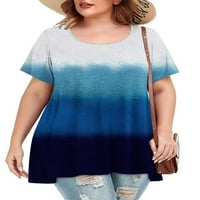 Dame ljetne majice prevelika majica kratki rukav plus veličina vrhova vrećastog bluza plaža Tee Green