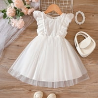 SNGXGN Baby Girl Haljine Set tiskani letnji rukav ljetni djevojka odjeća djevojke haljine, bijela, veličine