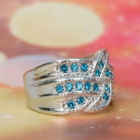 Mnjin plavi elektroplatni nakit srebrni ženski prsten za angažman modernih prstenova a