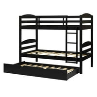 Šalter Edison Pirovo drvo krevet za krevet, twin-prevoznik, crni