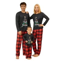 Porodično podudaranje pidžamas božićne pjs praznična noćna odjeća za spavanje spavanja s dugim rukavima