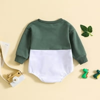 Gubotare Baby dugi rukav bodysuit patchwork Color Roadper BodySuits sa džepom, zelenim 6-mjesecima
