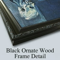 Ľudovít Čordák Crna Ornate Wood Framed Double Matted Museum Art Print pod nazivom - šumovita pejzaža
