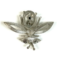 Nacionalni umjetnički crtani vintage srebrni rezbarski broš nakit