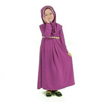 Djevojke Vintage haljina s dječjim haljinama Dječji rukavi dugački vez dugačak abaya hijab djevojka