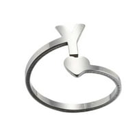 Pgeraug pokloni za žene Modni engleski pismo otvori prstenovi od nehrđajućeg čelika Love Retro nakit