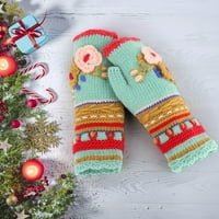 Žene zimske tople ležerne cvijeće rukavice ručni ručni ručni rukavi rukavice mittens pletene na pola