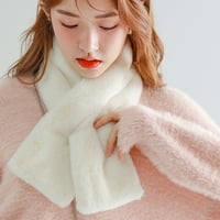 Qcmgmg Fluffy Vintage Malve za žene Hladno vrijeme Debela termalna ženska šalovi Lagani zimski plišani