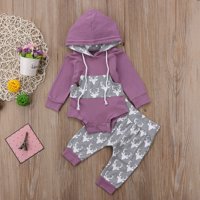 Fanvereka Baby Outfit set dugih rukava s dugim rukavima prednji veliki džep za remenice uzorka za rezanje