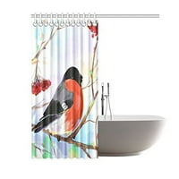 Bullfinch na drveću u zimskoj kupaonici Vodootporna tkanina zavoja za tuširanje