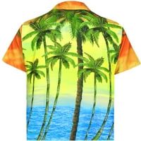 Leela Muška havajska majica kratkih rukava Party Party Beach Button dole Ležerne majice XXL vapno, visoka