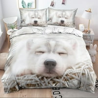 3D životinje Slatka pasa Zlatni retriver Print Posteljina krevet King Queen Full Twin Soft Duvet Cover