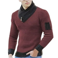 Leesechin ženski omotači džemper sa šalcem Pleteni pulover dugih rukava dugih rukava Muška šivanja džemper